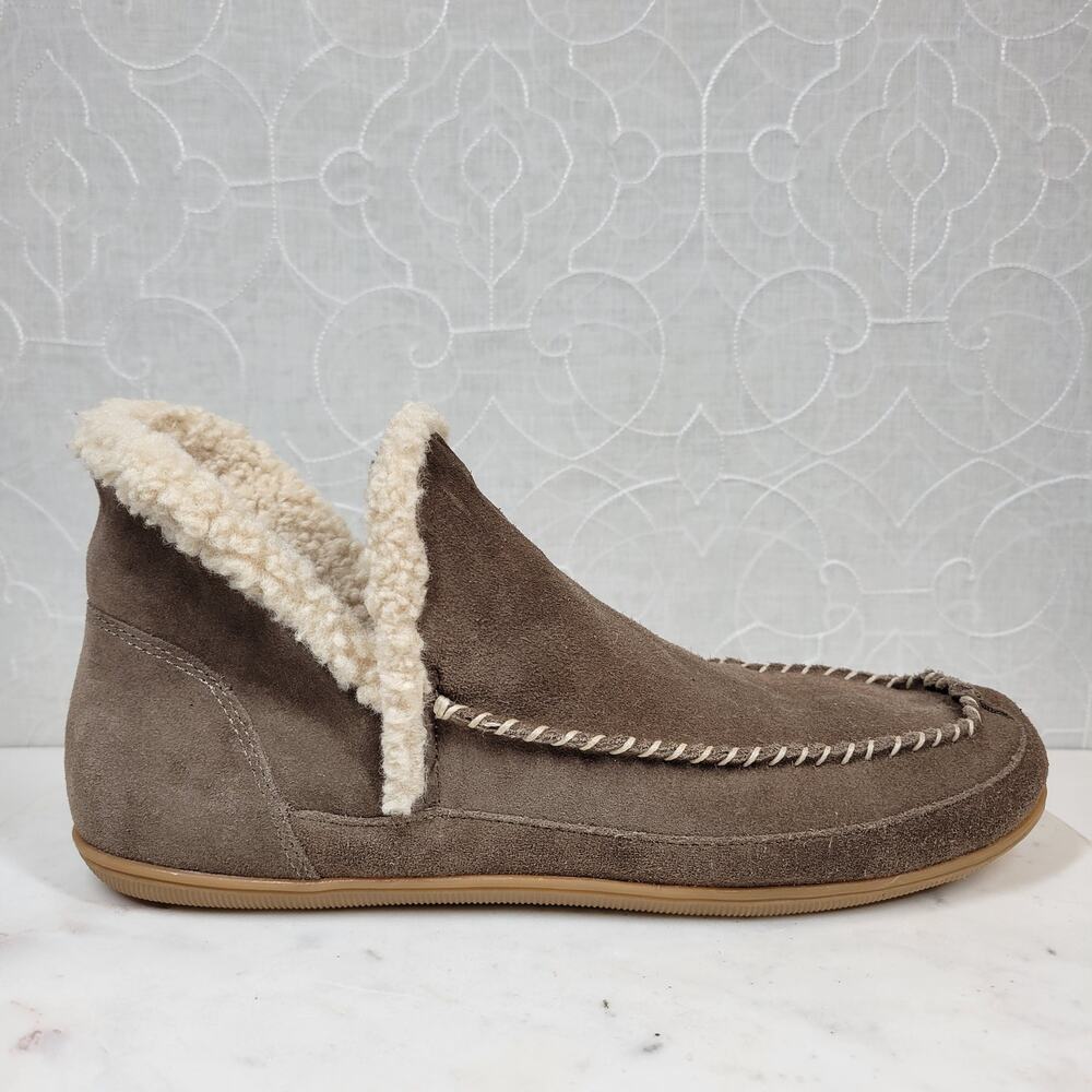 Blondo Serene Slippers Womens 11 Brown Suede Sherpa Lining Waterproof Moccasin